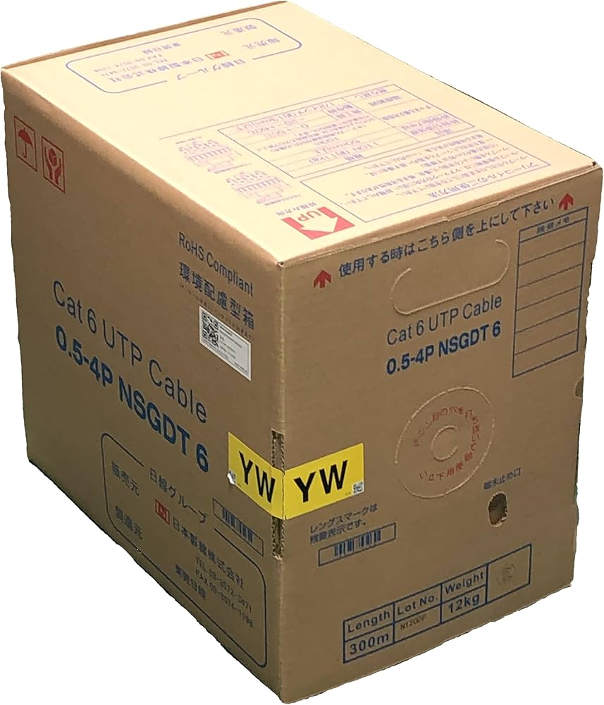 Amazon.co.jp: 日本製線 Cat6 LANケーブル（300m巻き） NSGDT6 0.5mm