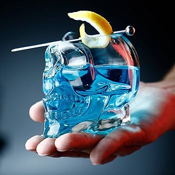 Amazon.co.jp: ウイスキーグラス ガラス 80ml スカルヘッド ワイン