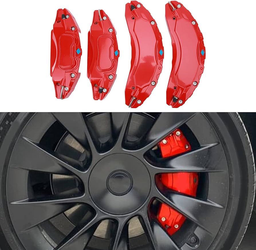 Amazon | キャリパーカバー 2017 ～ 2023 テスラ モデル 3 用、18