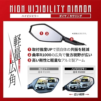 Amazon | デイトナ(Daytona) バイク カウルミラー 6mmボルト 軽量 広角