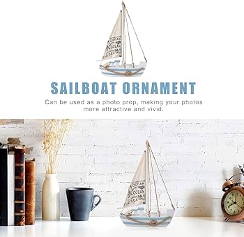 Amazon.com: Wood Sailboat with Lights Sailing Ornaments Fishing