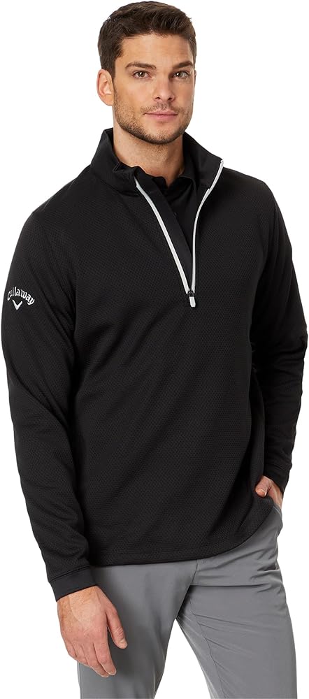Amazon.com: Callaway Mens Midweight 1/4 Zip Hex Pullover Caviar