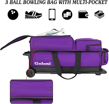 Amazon.co.jp: Goloni 3ボールボウリングバッグ キャスター付き