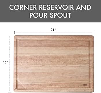 Amazon.com: Dexas Rubberwood Pour Spout Cutting Board – 21