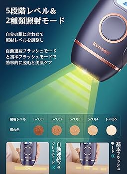 Amazon | kensen 脱毛器 光美容器 光脱毛 IPL式 99万発照射 日本製