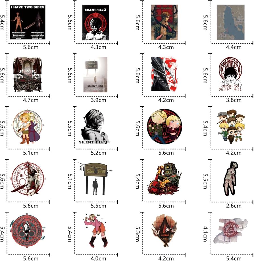 Amazon | サイレントヒルステッカー62枚パック、美的ビニール防水