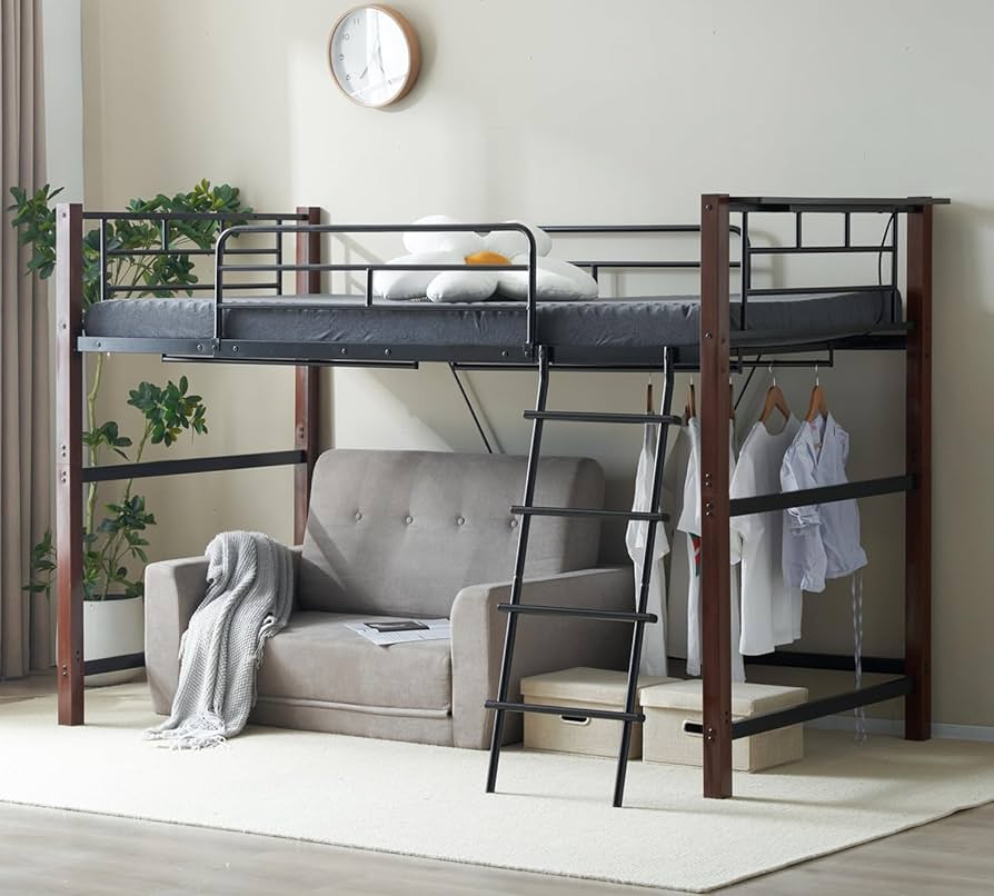 Amazon｜Kennkari ロフトベッド はしご付き ロータイプ ロフト ベッド