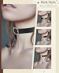 Amazon.com: Sasylvia 20 Pcs Punk Leather Choker Necklaces Bulk