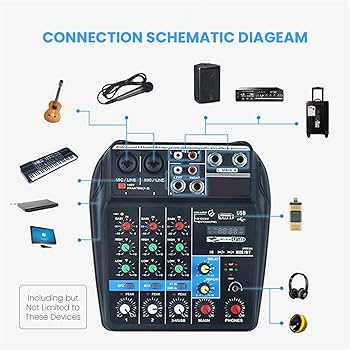 Amazon.co.jp: djオーディオミキサー Professional Studio 4チャンネル