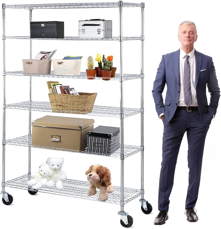 Amazon.com: Payhere 6-Tier Wire Shelving Rack w/Wheels, 48