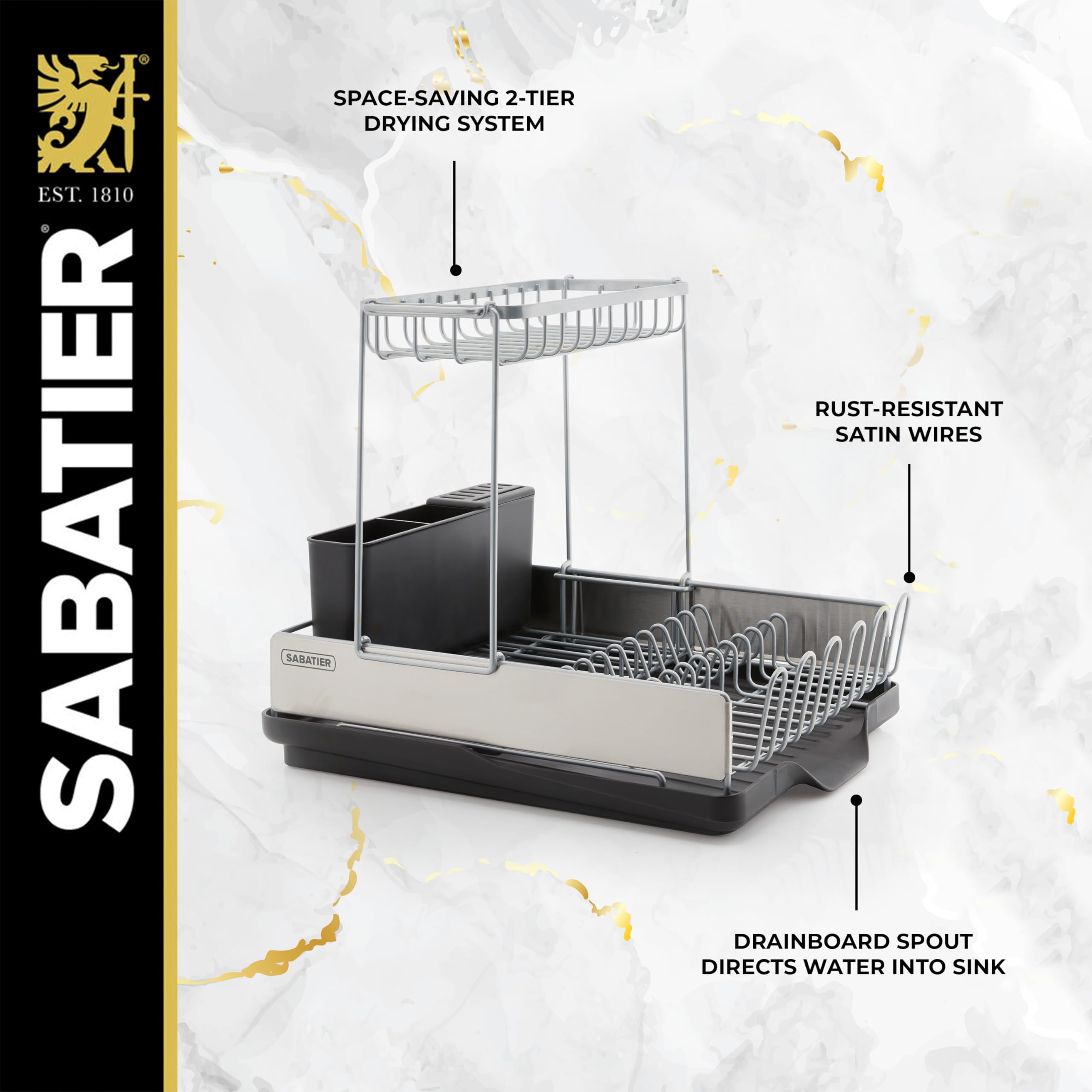 Amazon.com - Sabatier Dish Drying Rack with Second Tier, Rust