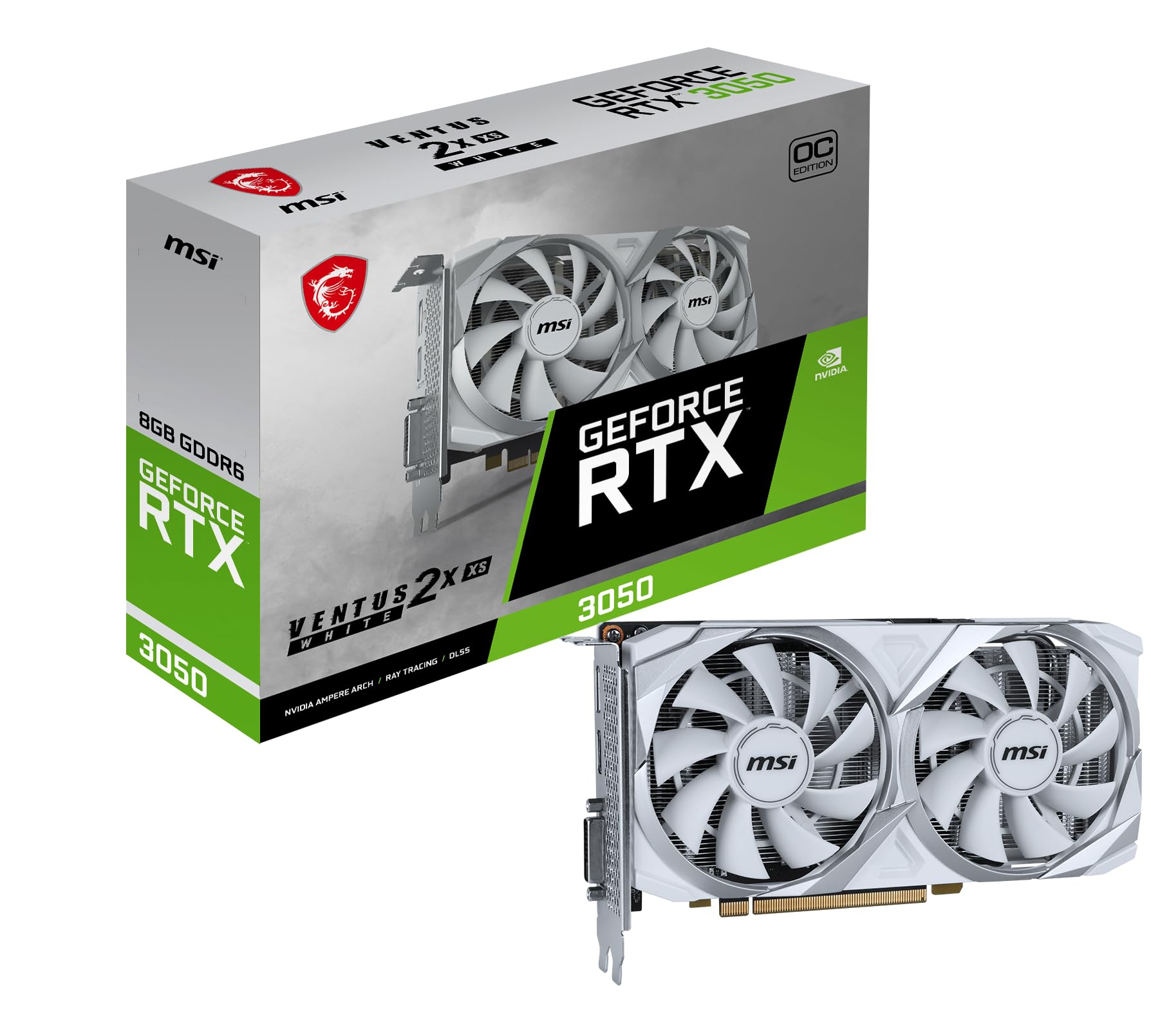 Amazon.com: MSI GeForce RTX 3050 Ventus 2X XS White 8G OC Gaming