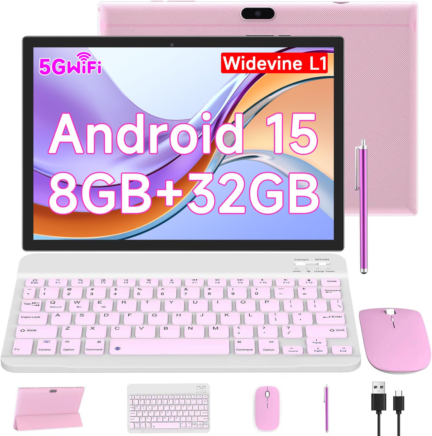 Amazon.com : 10 Inch Android 15 Tablet, 2 in 1 Tablets with