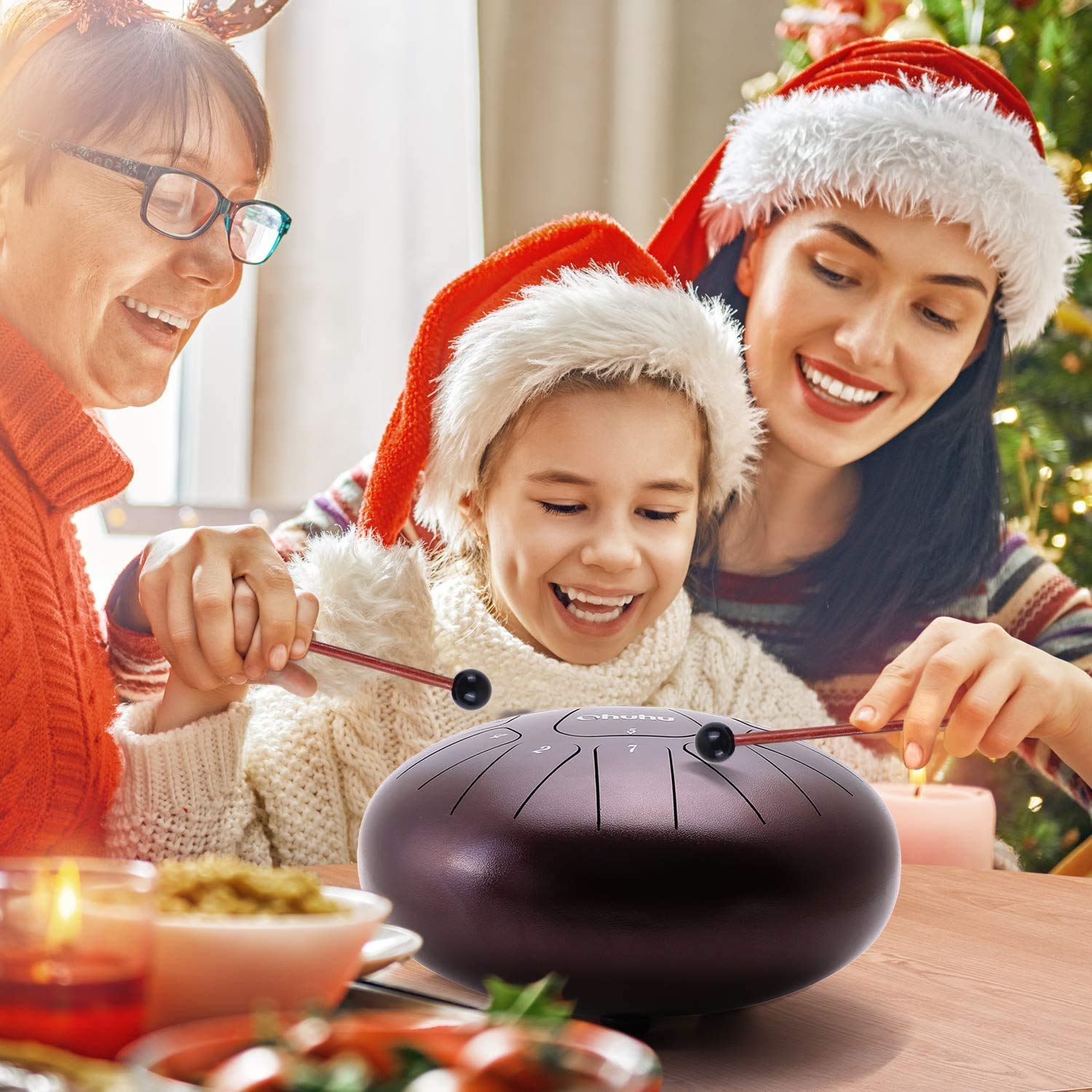 Amazon | Ohuhu スリットドラム 打楽器 10インチ 11音 Dメジャー