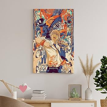 Amazon.co.jp: チェンソーマン 印刷 ポスター キャンバス ウォール
