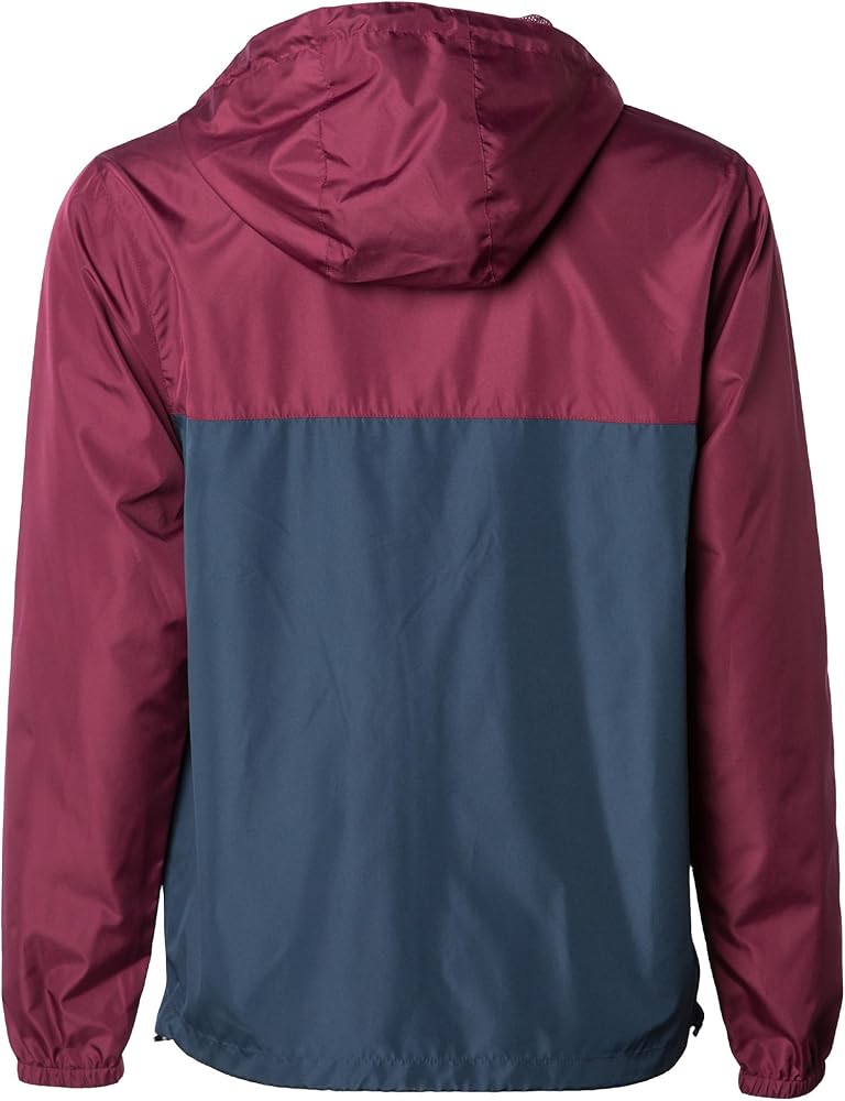 Global Blank Men's Windbreaker Jacket Lightweight Water-Resistant
