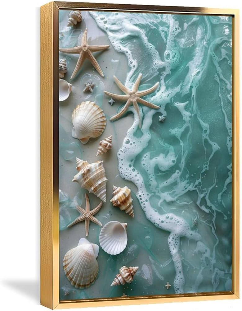 Amazon.co.jp: 絵画 ビーチの美しい貝殻インテリア 絵画 静物の写真