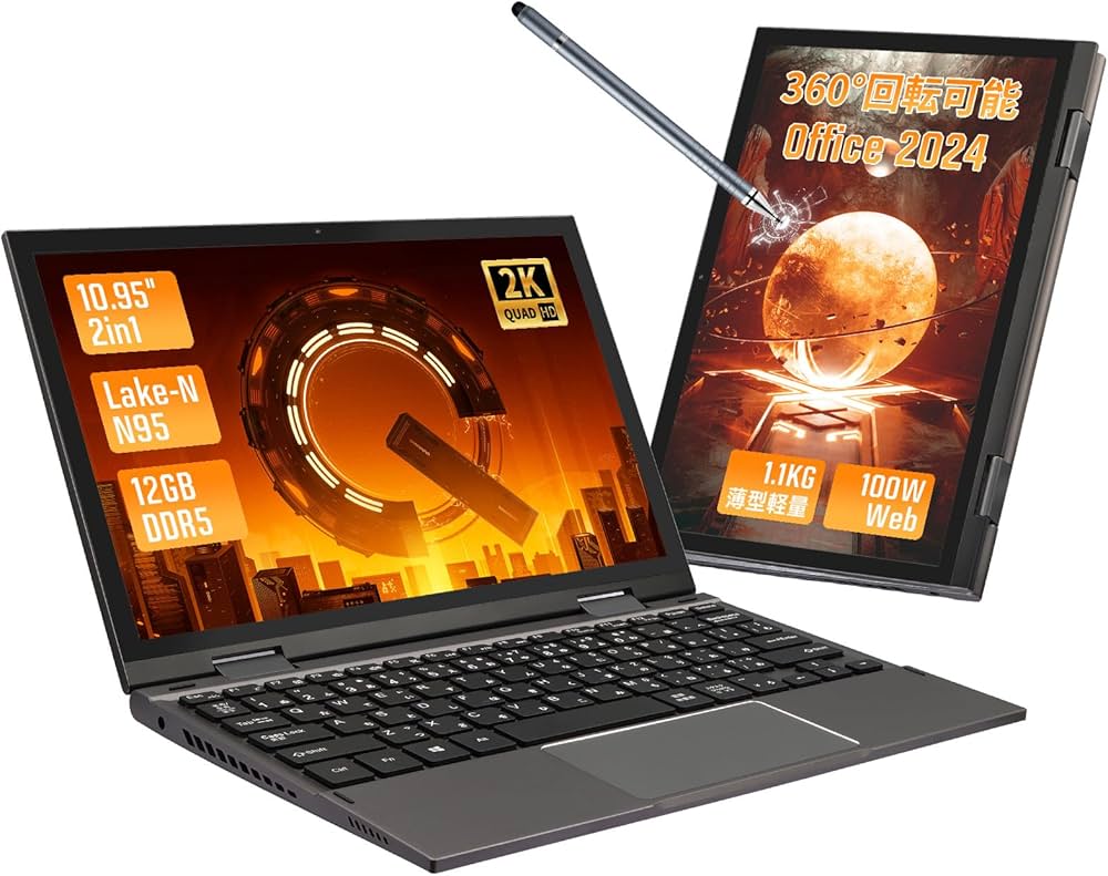 Amazon.co.jp: 2in1 ノートパソコン 2K (2000x1200) 10.95インチ