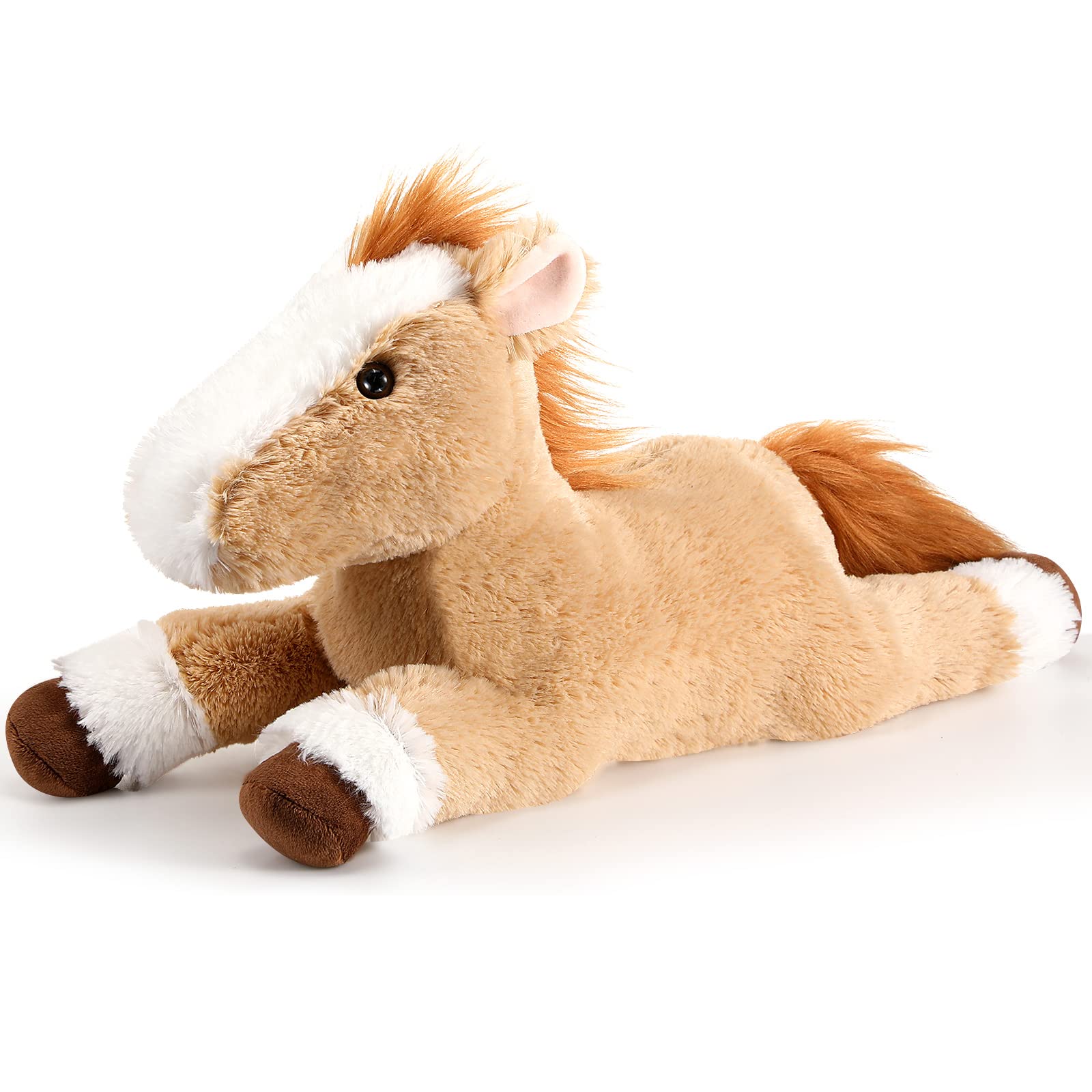 Amazon.co.jp: Lenwen 大きな馬のぬいぐるみ 20インチ 茶色の斑点の