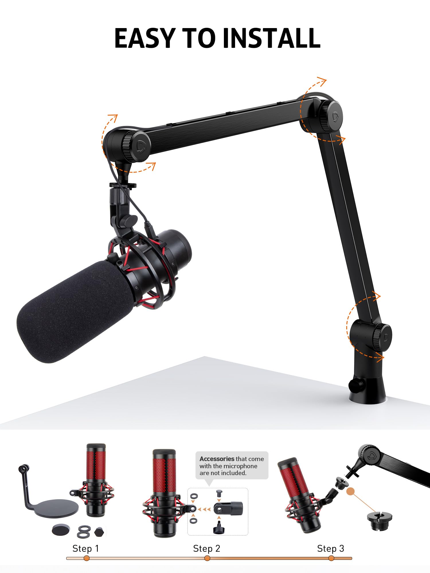 Amazon.com: SUNMON HyperX QuadCast Boom Arm - Upgraded Heavy Duty