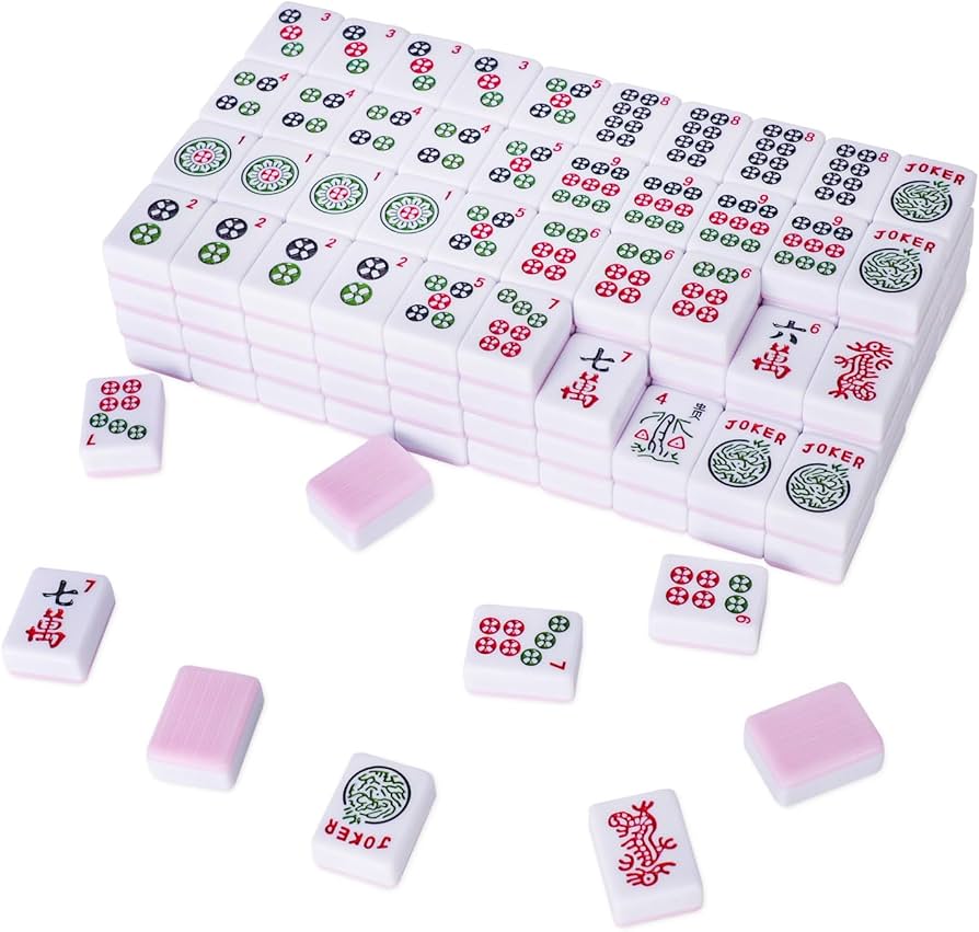 Amazon.com: TIASUSAN American Mahjong Tile Set with 166 Pink Back