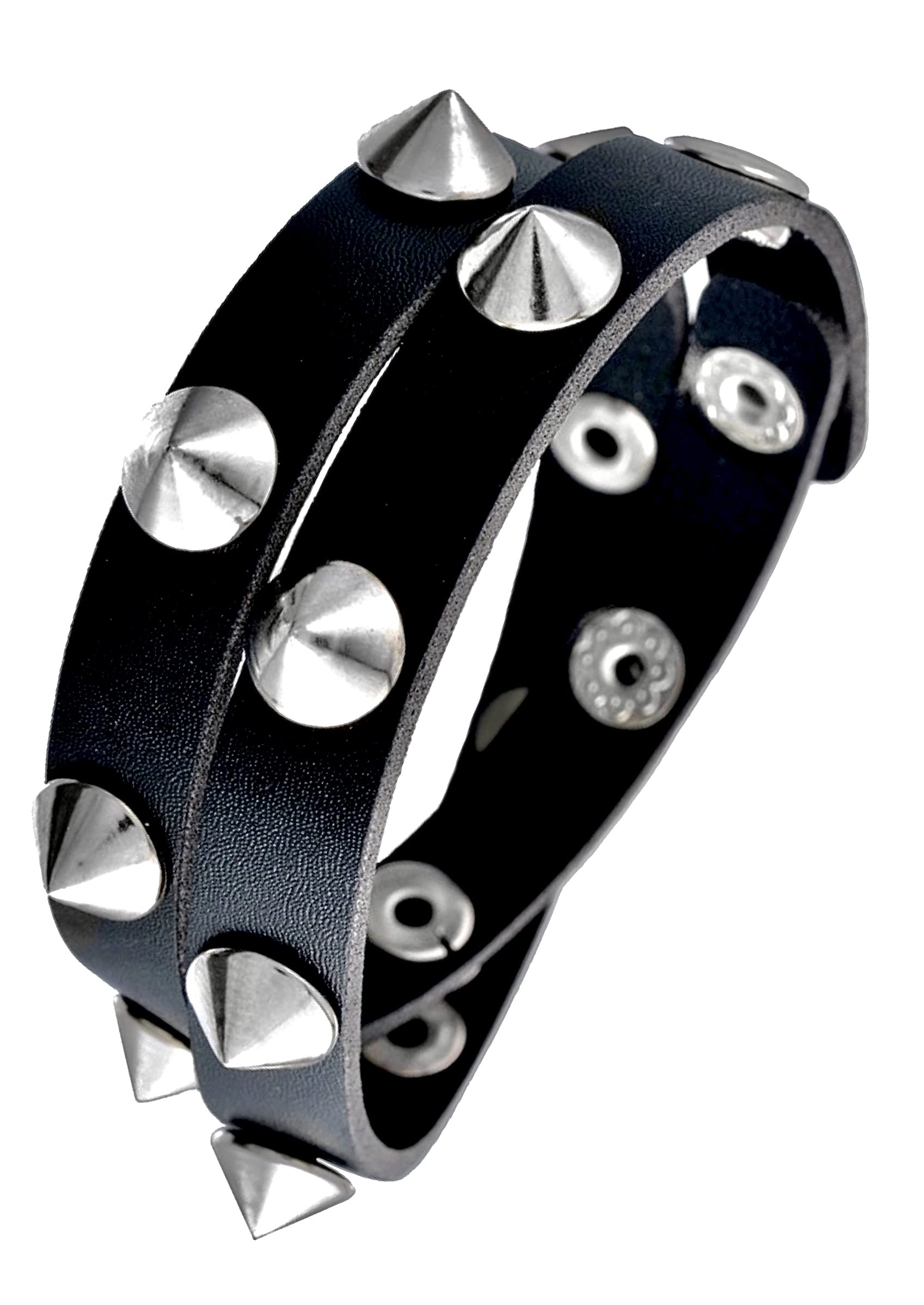 Amazon | 【P-Rize】 ブレスレット トゲトゲ スタッズ 2重巻き レザー