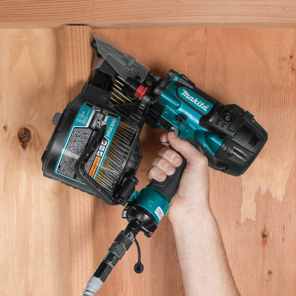 Amazon | マキタ(Makita) 90mm 高圧エア釘打 (赤) エアダスタ付 AN935H