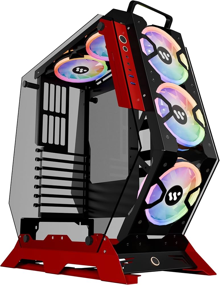 Amazon.co.jp: KEDIERS PCケースATX-7つのARGBファンを備えたタワー