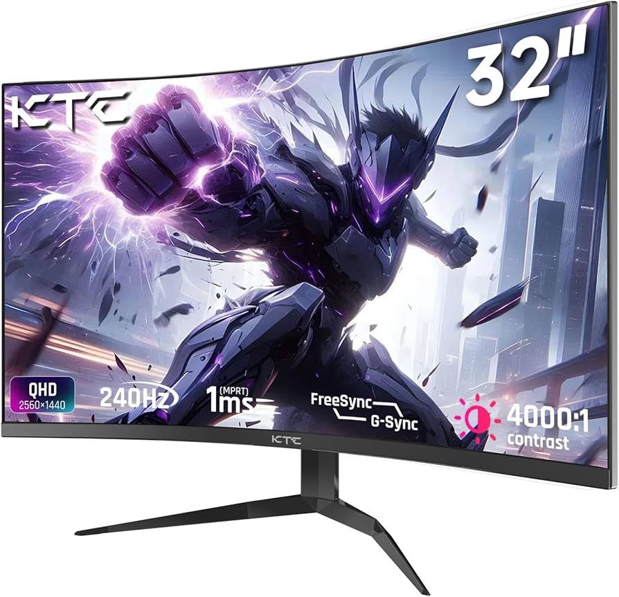 Amazon.com: KTC 32Inch 240Hz Curved Gaming Monitor, 1000R VA, QHD