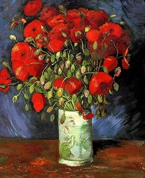 Amazon.co.jp: 19 赤いケシのウォールアート花瓶フィンセント・ファン