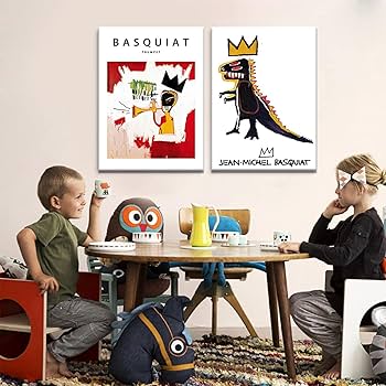 Amazon.com: Framed 2Pcs Basquiat Wall Art Canvas Set Jean-Michel