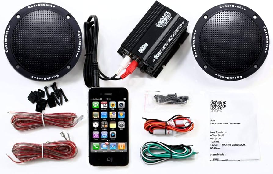 Amazon.co.jp: 完全 防水 バイク用 バイク 爆音 オーディオ 10cm 10