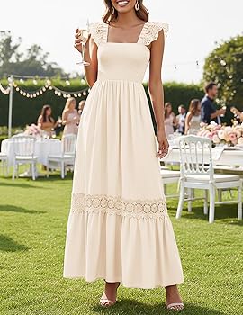 ZESICA Women's 2026 Summer Lace Strap Sleeveless Square Neck