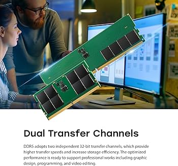 Transcend 32GB DDR5 RAM, 4800MHz Desktop Memory UDIMM, Compatible