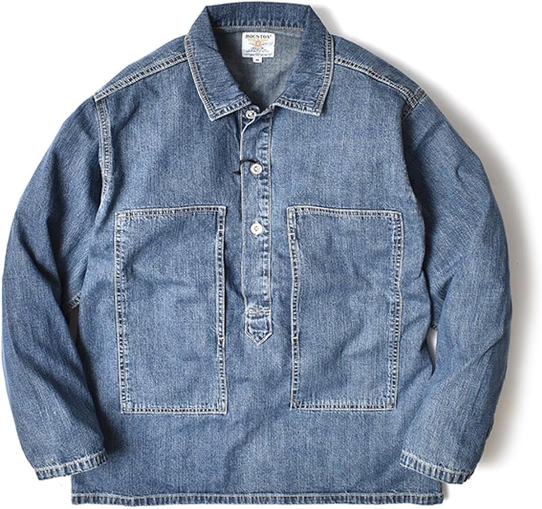 Amazon.co.jp: [ヒューストン] デニム プルオーバーシャツ メンズ