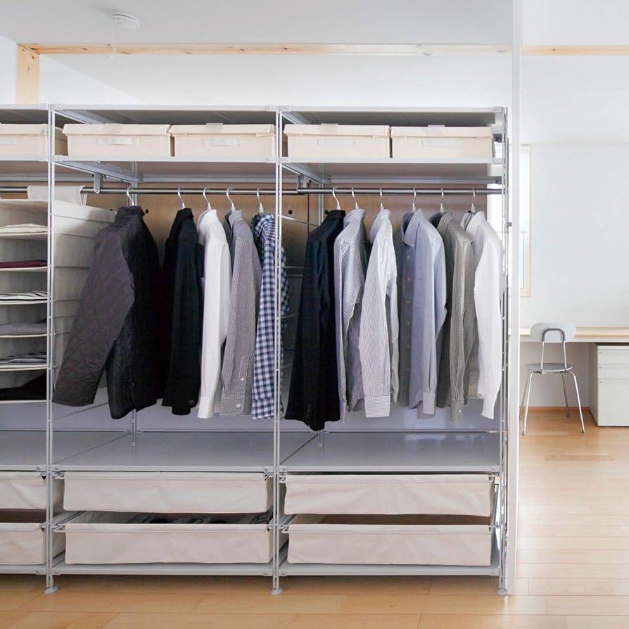 Amazon｜無印良品 スチールユニットシェルフ・追加用帆立・大・グレー