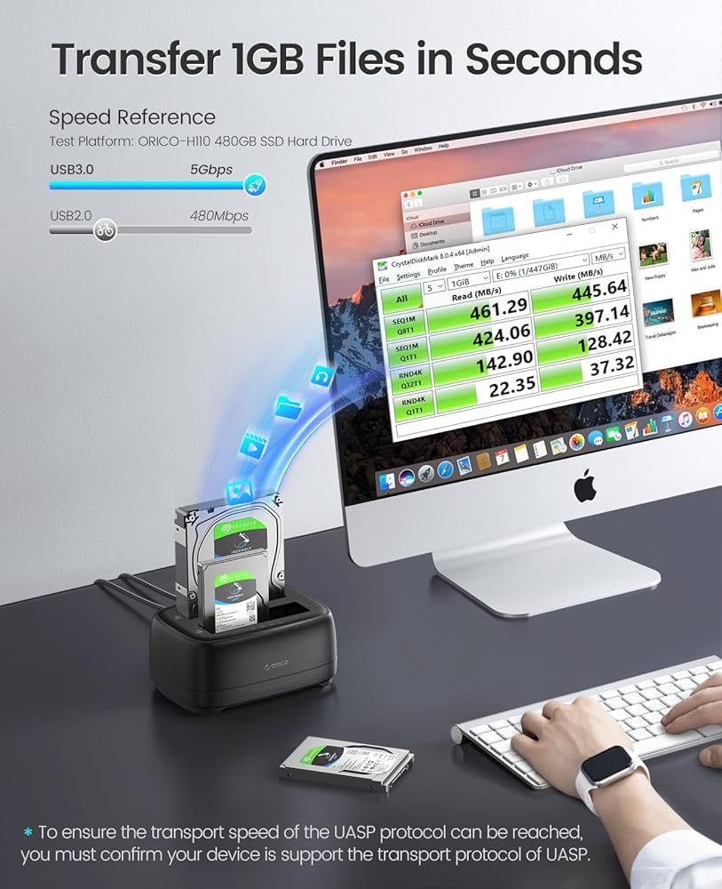 Amazon.co.jp: ORICO HDDスタンド 2台搭載 HDD コピー オフライン