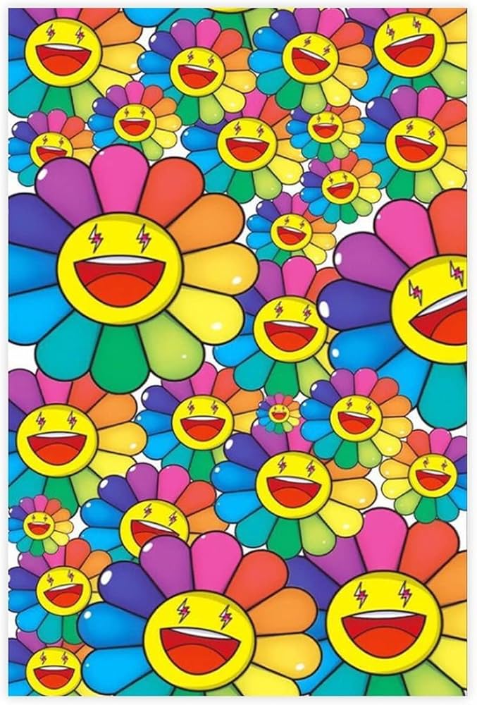 Amazon.com: ZXER Takashi Murakami Flower Poster Canvas Poster Wall