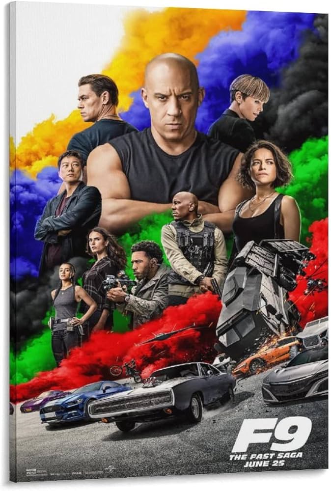 Amazon.co.jp: ワイルドスピード9素晴らしい映画ポスター キャンバス
