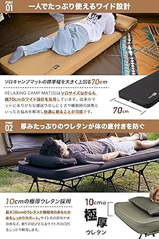 Amazon | ワック リラクシングキャンプマット 厚手 10cm 車中泊マット