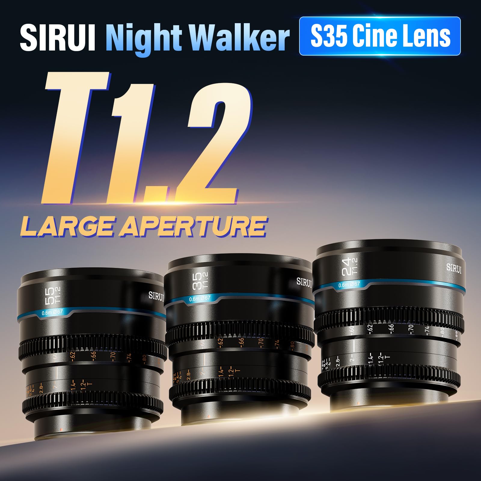 Amazon.co.jp: SIRUI Night Walker T1.2シネマレンズセット, 24mm