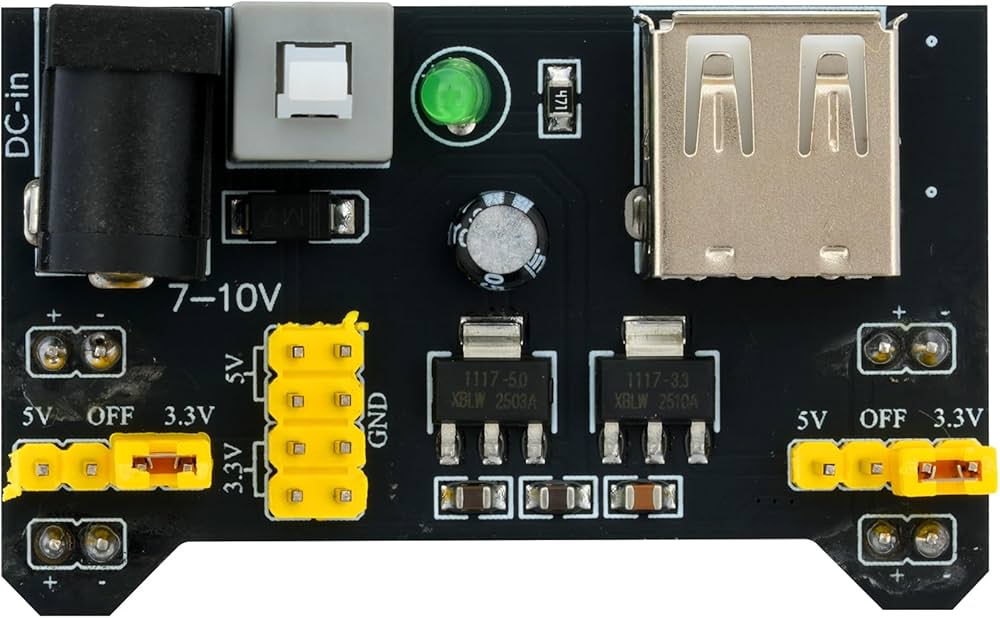 Amazon.co.jp: WWZMDiB 5個 ブレッドボード電源モジュール入力 6.5~12V