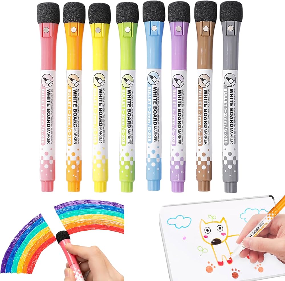 Amazon.co.jp: VTEERY(みさ) ホワイトボード マーカー (8本入) 消せる