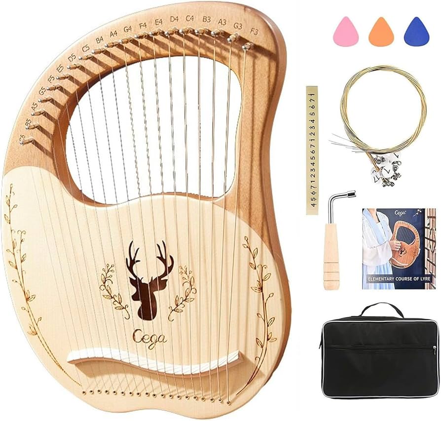 Amazon | 竪琴ハープ 19弦 弦楽器 木製竪琴 ウッドハープ メタル