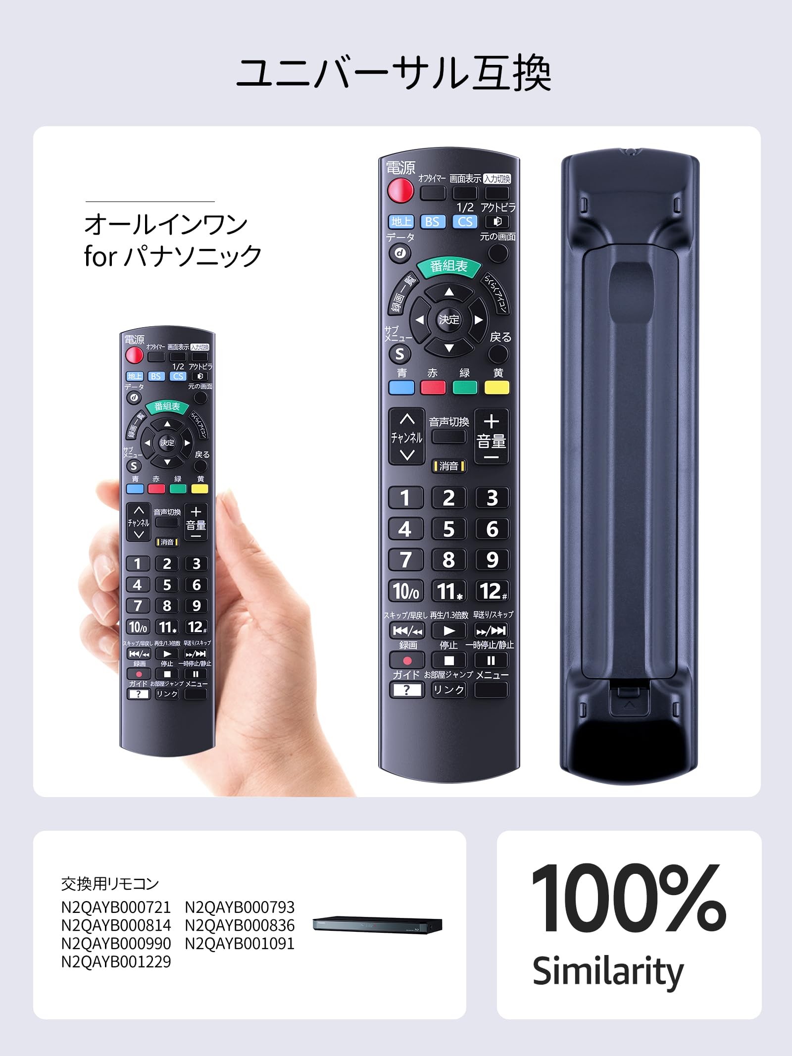 Amazon | テレビリモコン N2QAYB001017 for パナソニック panasonic