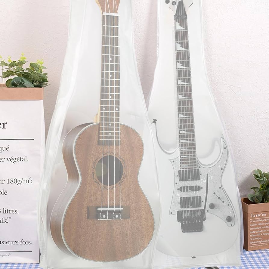 Amazon.co.jp: ギターカバー ギターケース 透明/銀コーティング ほこり