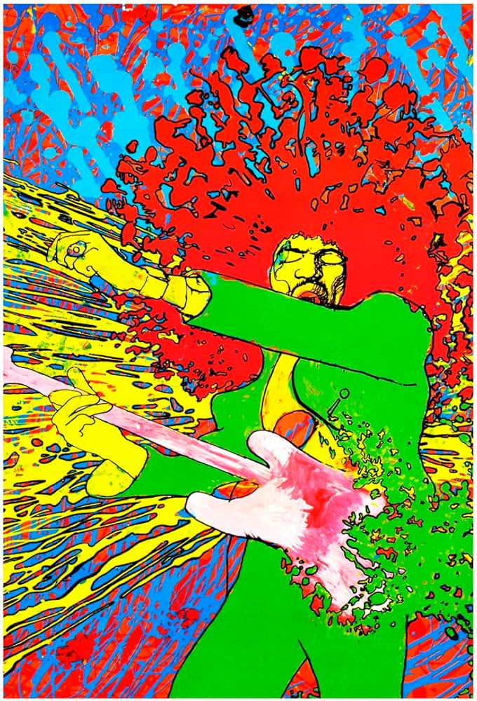 Amazon.com: Jimi Hendrix Poster, Splash, Rock Legend, Psychedelic