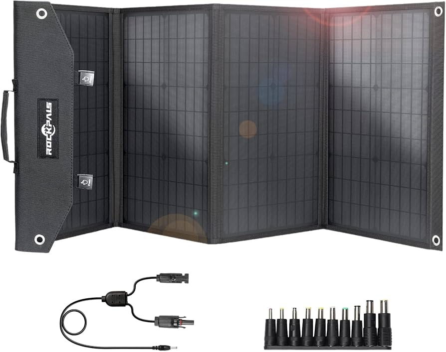 Amazon | ROCKPALS ソーラーパネル 100W 折りたたみ式 単結晶 高変換