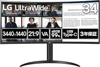 Amazon.co.jp: 34WR55QK-B LG UltraWide 34型 UWQHDウルトラワイド曲面