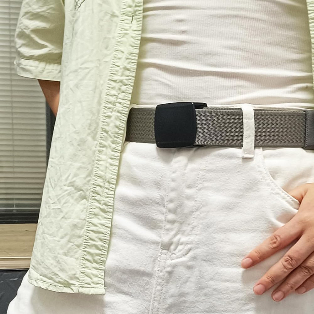 WYuZe Mens Nylon Web Belt No Metal Nickel-Free Lightweight